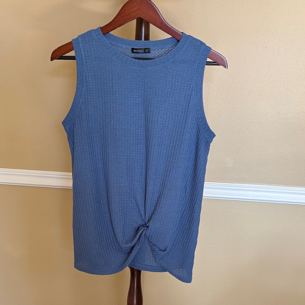 Stylish Blue Knot Tank Top